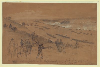 Bombardamento delle trincee ribelli sul Rappahannock da Alfred Rudolph Waud